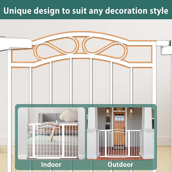 Fairy Baby 59.8"-62.6" Extra Wide Press Mounted Baby Gate Indoor for Kids Or Pets Walk Thru No Drill Long Dog Gates for The House Doorway Child Safety Gate