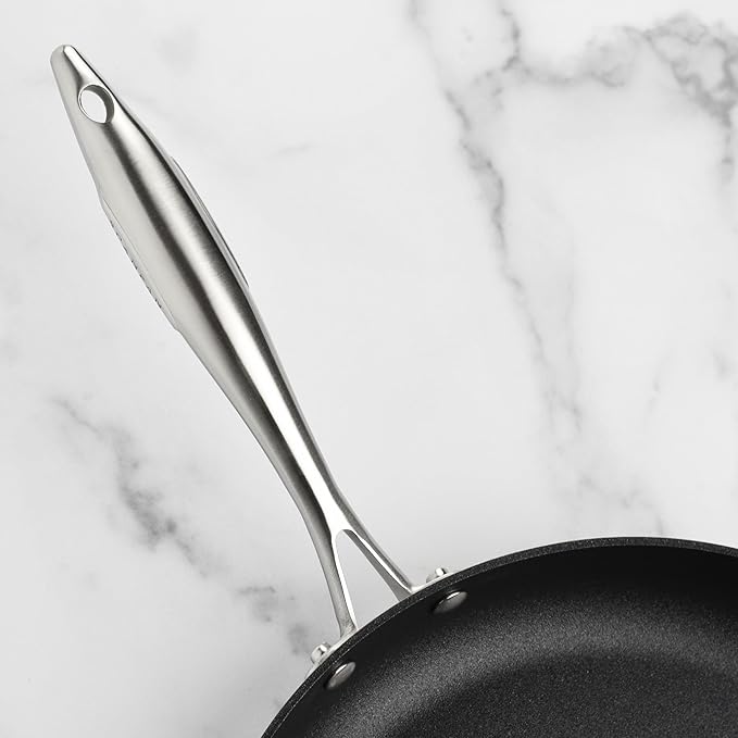 Scanpan CX+ 12.5" Fry Pan with Glass Lid - Stratanium Plus Nonstick - 5-ply Stainless Steel