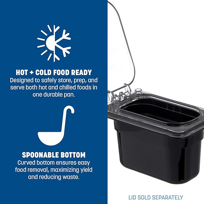 Carlisle FoodService Products Plastic Food Pan 1/9 Size 4 Inches Deep Clear