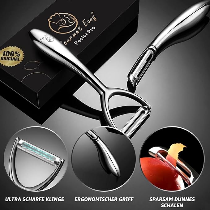 Vegetable Peeler, Premium Stainless Steel Potato Peeler, High Tensile Ultra Sharp Blade Fruit and Food Slicer, Y Shaped with Ergonomic Non-Slip Handle, Dishwasher Safe with 5 Years Warranty