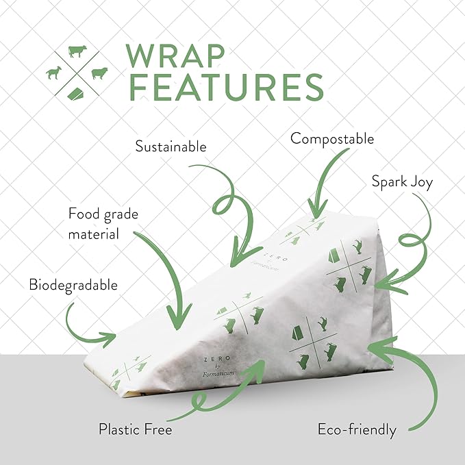 Formaticum 60-Pack Zero Cheese Storage Paper, Compostable, Biodegradable, and Plastic-Free Paper to Keep Cheese and Charcuterie Fresh, Kitchen Organization 9 x 13 Inches