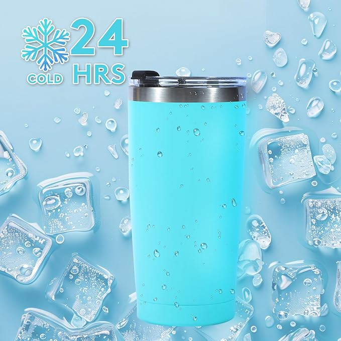 Dongni 20oz Tumbler Bulk Stainless Steel Vacuum Insulated Tumblers with Lid Double Wall Travel Mug Powder Coated Coffee Cup, Suitable for Ice Drinks and Hot Beverage（Black 16 pack）