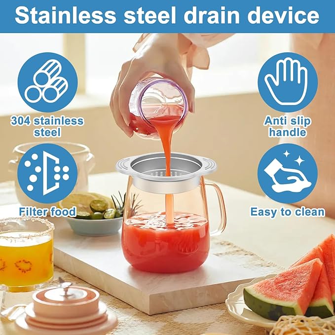 20 Pack Tuna Can Strainer 3.15Inch Stainless Steel Food Strainer Anti Slip Handle Tuna Strainer Easy to Use Tuna Press Oil Drainer Filter Colander Can Strainers for Canned Goods Vegetables Beans