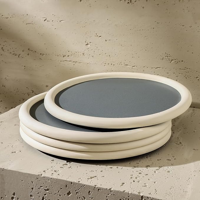 Stone Lain Capri 24-Piece Dinnerware Set Stoneware, Plates and Bowls Set, Microwave and Dishwasher Safe, Dish Set for 8, Grey