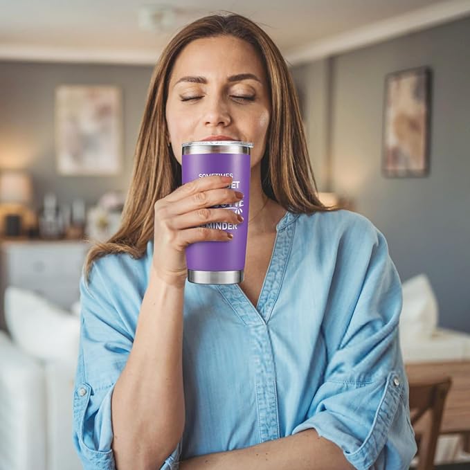 NOWWISH Inspirational 20oz Purple Tumbler, Sometimes You Forget You're Awesome Stocking Stuffer for Women, Unique Christmas Birthday Gifts for Her, Mom, Daughter, Wife