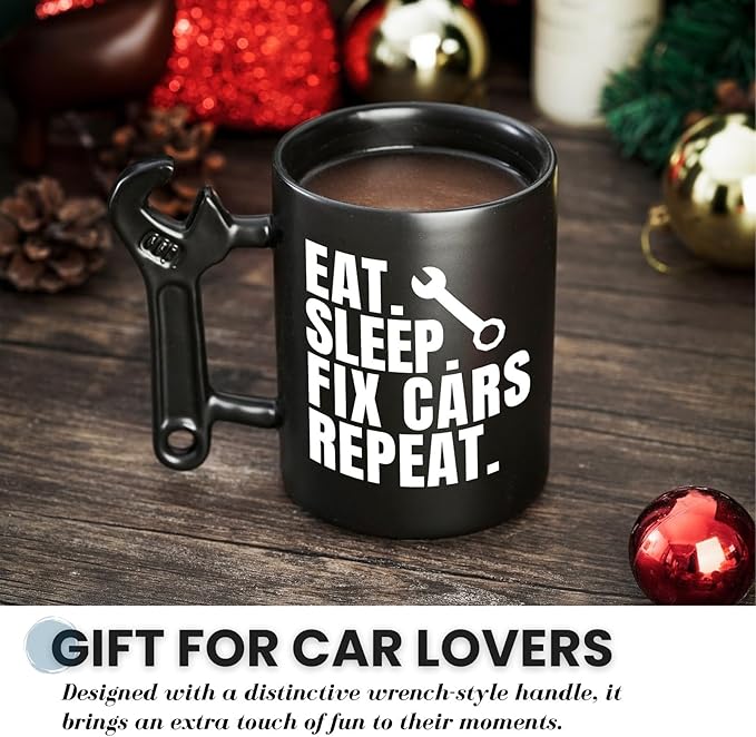 Onebttl Car Gifts For Men, Women, Dad, Mechanic - 13.5oz/400ml Ceramic Wrench Coffee Mug - Fix