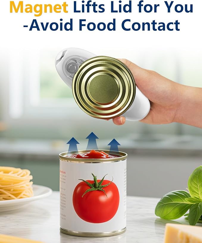 Electric Can Opener for Seniors Arthritis: Battery Operated, Hands free, Cordless, One Touch, Easy to Clean - Automatic Can Opener Smooth Edge with Powerful Motor for Kitchen by Befumly