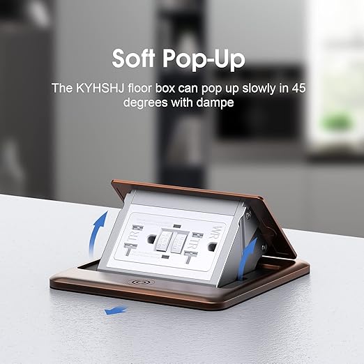 KYHSHJ Pop Up Floor Electrical Outlet with 20 Amp Stainless Steel GFCI Tamper Receptacle Outlet, Corrosive Resistant Hardware，ETL Listed， (Bronze)