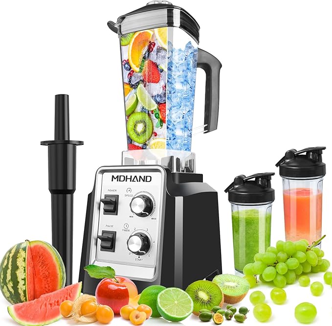 Professional Blender for Smoothies, Powerful 1400W Smoothie Blender, 68oz Large Capacity with 2 To-Go Cups, 6 Stainless Steel Blades, Kitchen Blenders for Smoothies, Ice Crushing & Frozen Fruit