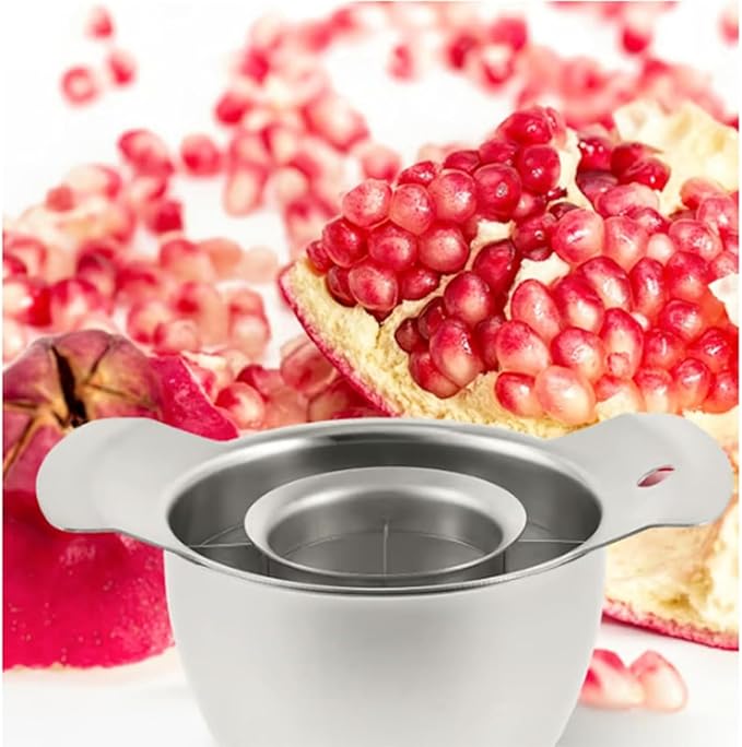 304 Stainless Steel Pomegranate Peeling Tool, 2026 New Pomegranate Deseeder Tool, High-Efficiency Pomegranate Peeler with Bowl & Wooden Hammer, for Home Kitchen