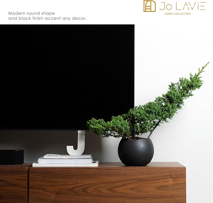 6 Inch Modern Minimalist Resin Planters with Drainage Hole, Charcoal Gray Indoor Outdoor Flower Pots for Succulents, Herbs, Orchids & Small Plants - Charcoal Gray