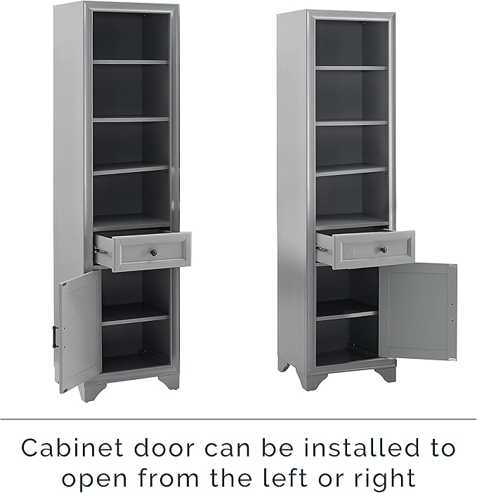Crosley Furniture Tara 3-Piece Pantry Storage Cabinet Set with Shelves, Kitchen, Dining, or Laundry Room, Distressed Gray