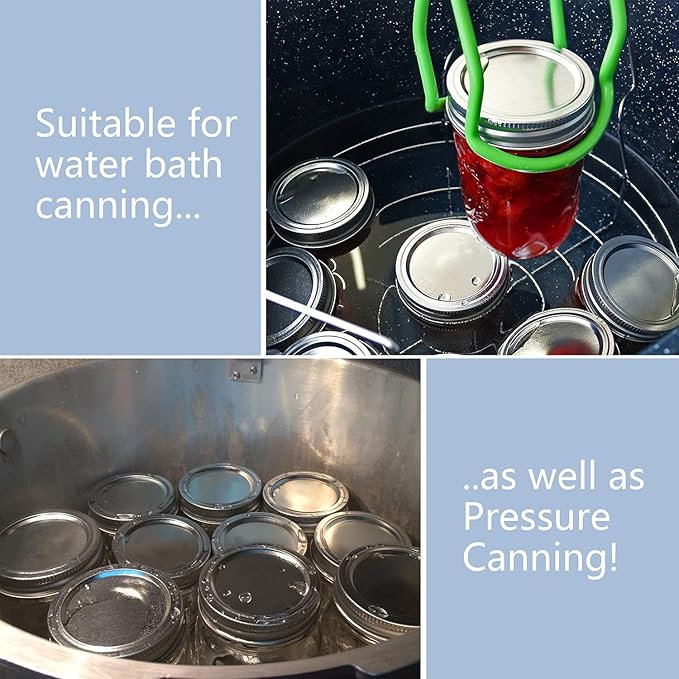 Canning Lids for Ball, Kerr Jars - Split-Type Metal Mason Jar Lids for Canning - Food Grade Material, 100% Fit & Airtight for Regular Mouth Jars (Wide Mouth (100 Pcs))