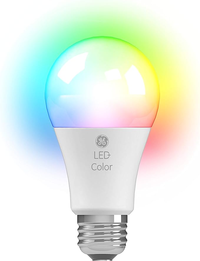 GE LED+ Color Changing LED Light Bulbs with Remote, No App or Wi-Fi Required, A19 Standard Bulbs (2 Pack)
