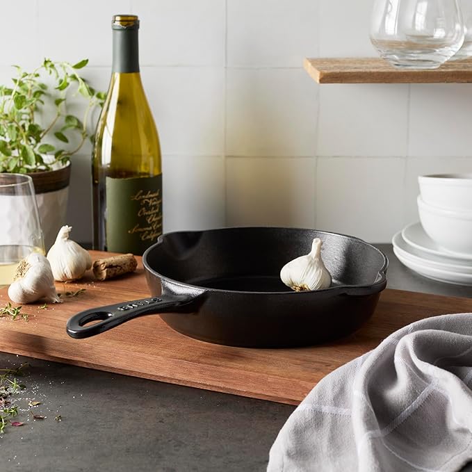STAUB Cast Iron 8.5-inch Traditional Deep Skillet - Black