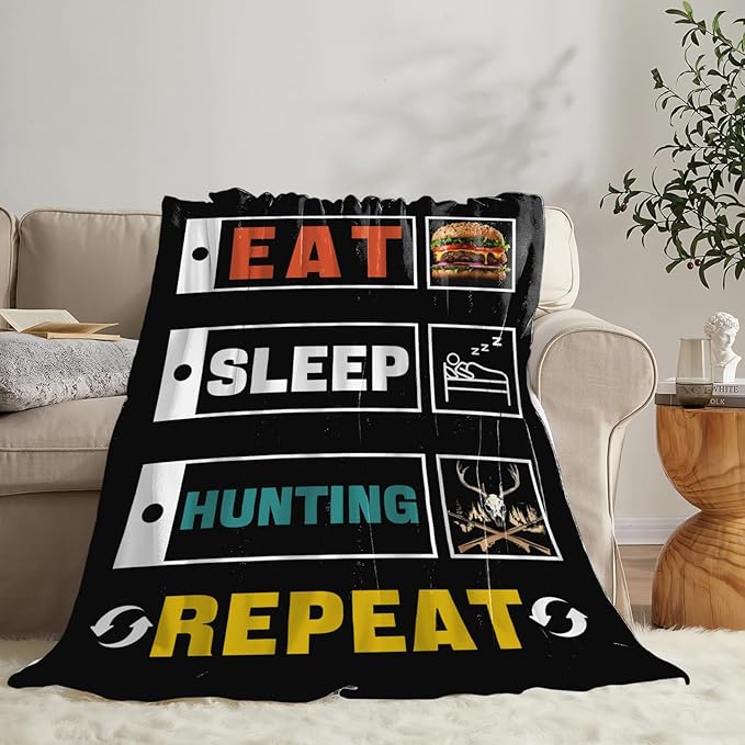 Hunting Blanket Gifts for Men Dad Hunters Throw Blankets Cozy Plush Fleece Deer Decor Flannel Fuzzy for Couch Chair Bed 60"X50"
