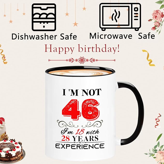 1979 46th Birthday Mug for Women Men, Turning 46 Year Old Birthday Gifts for Mom, Dad, Grandma, Grandpa, Wife, Husband, Daughter, Sister, Best Friends, Coworkers, Her, Him, 11oz Coffee Cup