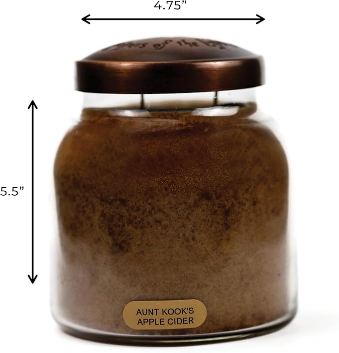 A Cheerful Giver — Aunt Kook's Apple Cider - 34oz Papa Scented Candle Jar with Lid - Keepers of the Light - 155 Hours of Burn Time, Gift for Women, Brown