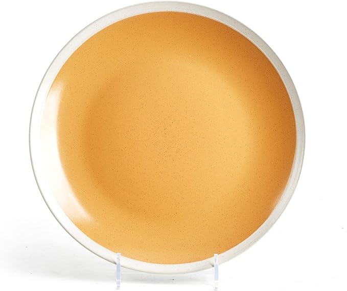 Rock Ridge Speckled Stoneware Dinnerware Set (18pc Set, Yellow and Ivory)