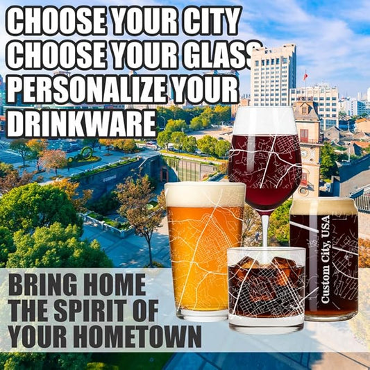 Blue Ridge Mountain Gifts - Laser Engraved City Street Map Glass - Pick Any Town, Any Glass - Custom Souvenir or Housewarming Gift
