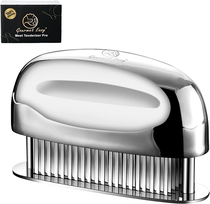 Meat Tenderizer Tool Ultra Sharp Needle Blades 100% Stainless Steel - Heavy Duty Kitchen Gadgets - Hand Held Meat Tenderizer Needle Tool - Cooking Gadgets for Tenderizing Chicken, Steak, Veal, BBQ