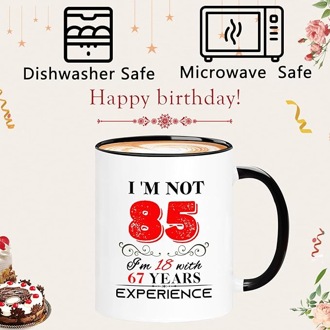 1940 85th Birthday Mug for Women Men, Turning 85 Year Old Birthday Gifts for Mom, Dad, Grandma, Grandpa, Wife, Husband, Daughter, Sister, Best Friends, Coworkers, Her, Him, 11oz Coffee Cup