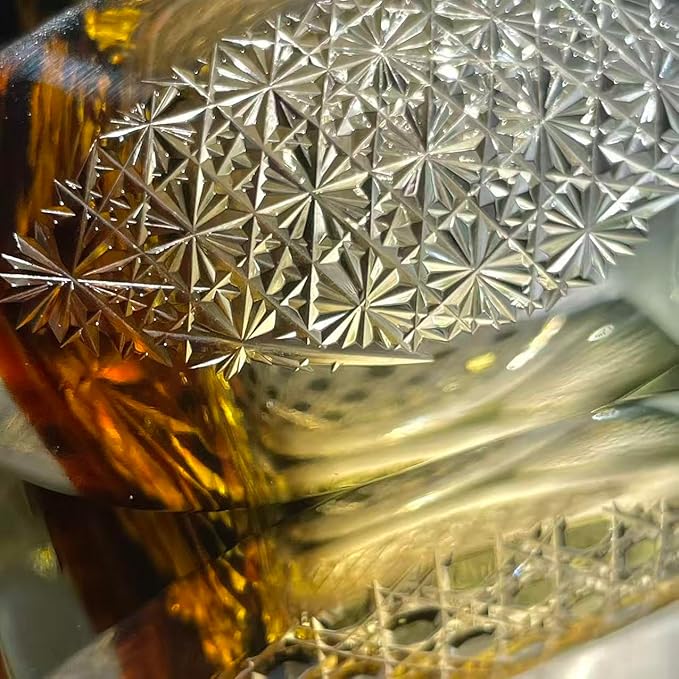 suigetsu Japanese Crystal Whiskey Glass, Cut Crystal Pattern, Luxury Cocktail Glassware (Champagne)