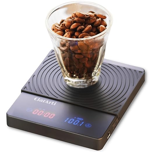 Sensitive Coffee Scale with Timer – High Accuracy Small Espresso Scale for Barista Tools, Pour Over, and Drip Coffee – Precision Espresso Scale with Timer
