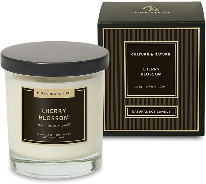 CULTURE & NATURE Natural Soy Wax Candle 7oz (Cherry Blossom)
