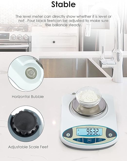 CGOLDENWALL Precision Lab Scale 1000g X 0.01g Digital Analytical Balance Laboratory Balance Jewelry Scale Scientific Scale 0.01g Accuracy 110V (1000g, 0.01g)
