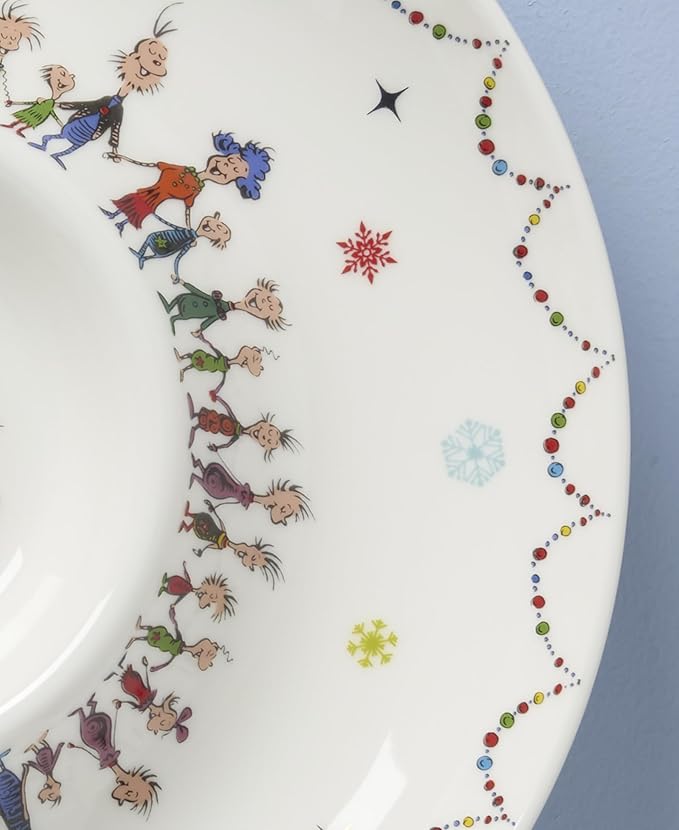 Lenox 898096 Merry Grinchmas Chip & Dip Bowl, Christmas Dishes, Festive Holiday Serveware