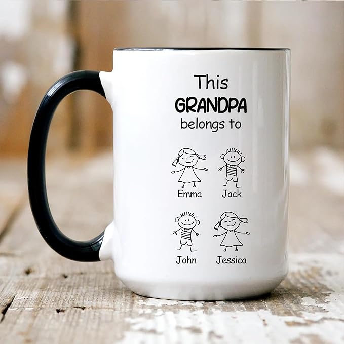 Personalized Dad to Papa Mug - Custom Est Year Coffee Cup for New Grandpa - First Time Grandfather Gift - Custom Grandparent - Keepsake Mug for Him
