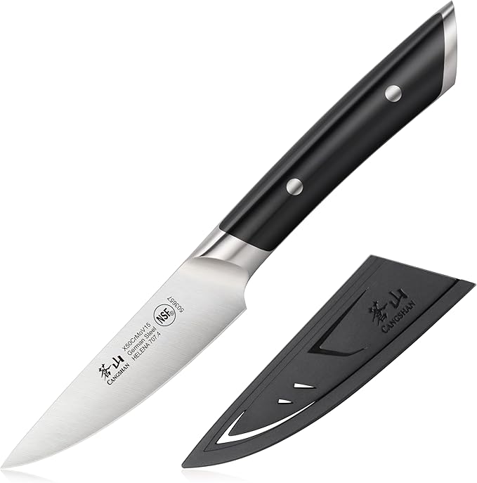 Cangshan HELENA Series German Steel Forged 3.5" Paring Knife with Sheath (Black)