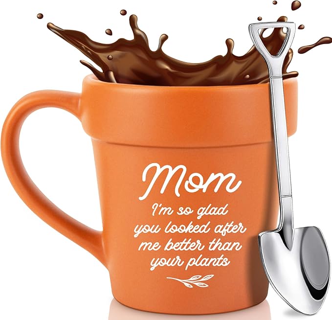 Christmas Birthday Gifts for Mom from Daughter Son, Funny Novelty Gardening Plant Lover Gifts for New Step Bonus Mom, Mother, Best Mom Ever Gift, Moms Mug