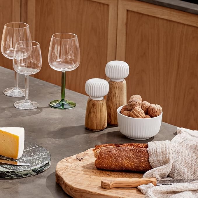Kahler Hammershoi Salt and Pepper Grinder, White, 5.7"H x 2.6"D, Designed by Hans-Christian Bauer, Gift Box Included