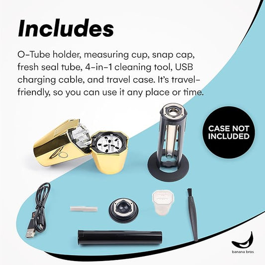 Banana Bros OTTO Electric Smart Spice Grinder - Automatic Herb Grinder with Smart Technology - Rechargeable via USB - Portable Milling for Dry Herbs and Spices - Gold - No Carrying Case