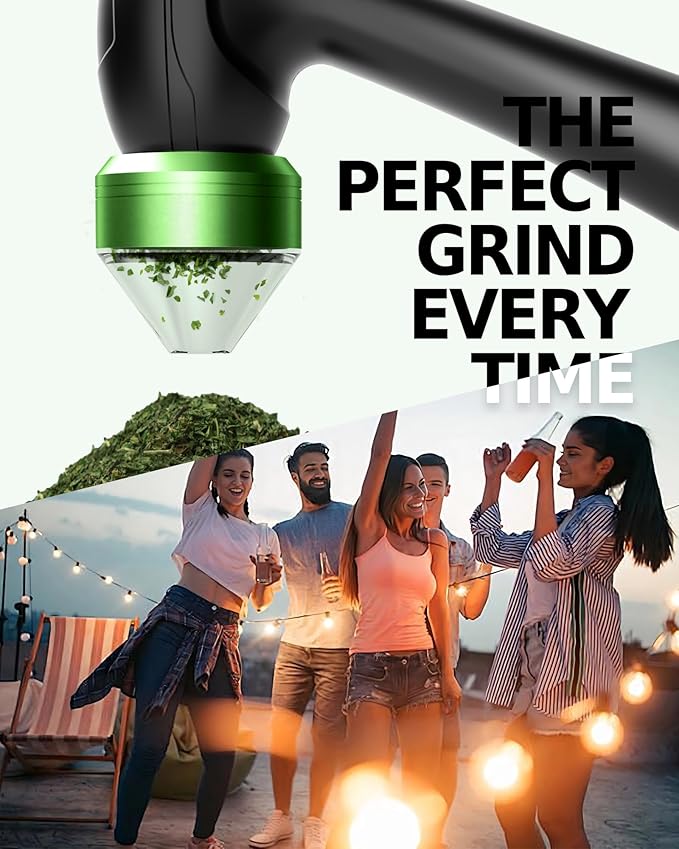Electric Herb Grinder, 2g Spice Grinder Electric for Kitchen, Type-C Rechargeable, Portable and Compact Design, Efficient Grinding with No Waste, Long-Lasting, Kitchen Tools - BLACK