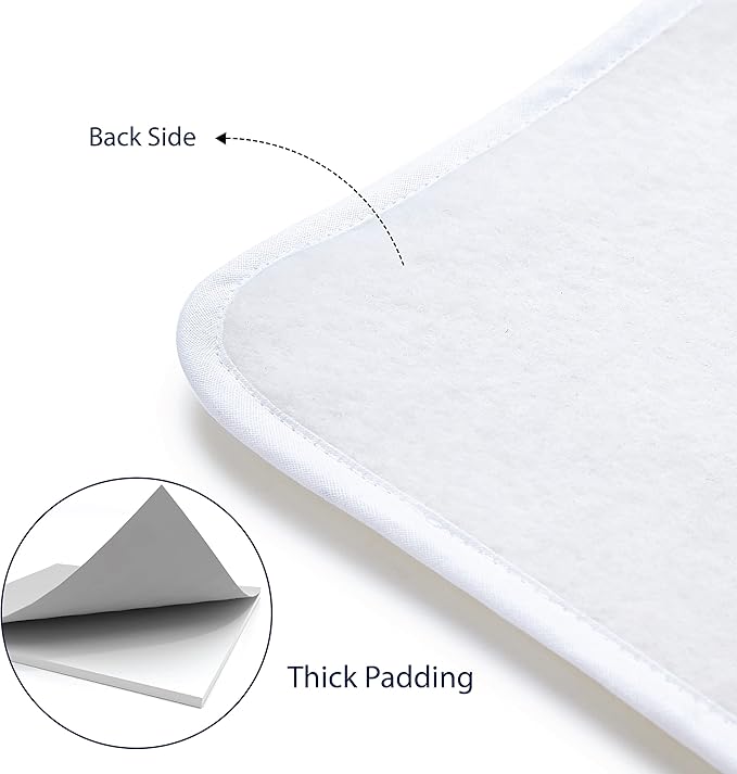 Encasa XO Ironing Mat/Pad (Small 28"x20") with 3mm Padding & Silicone Iron Rest for Steam Pressing on Tabletop or Bed - Heat Resistant, Portable, Quilting & Travel Blanket - Daisy Beige