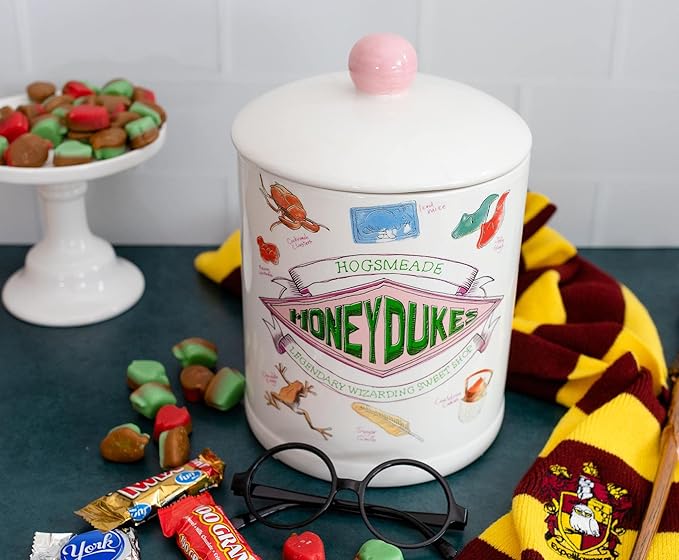 Harry Potter Honeydukes Sweets 10-Inch Ceramic Cookie Jar | Food Storage Jar For Candy, Spice | Flour and Sugar Containers With Lids, Home & Kitchen Canisters For Counter Top, Housewarming Gifts