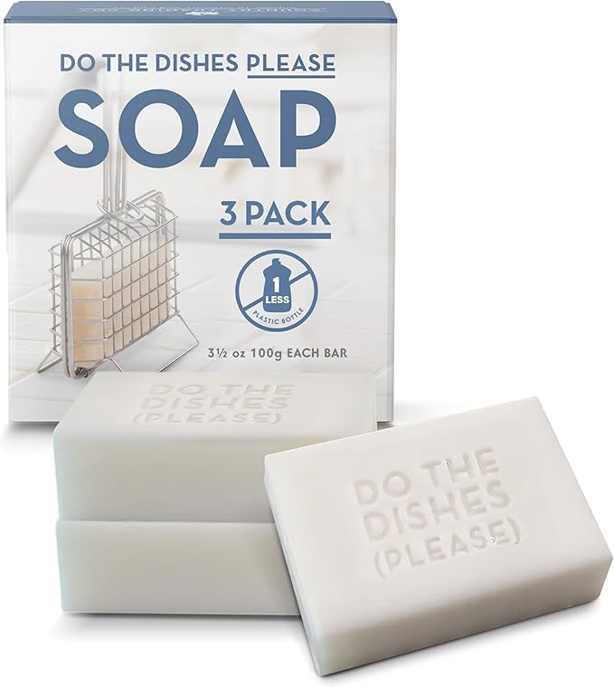 Country Trading Co. Natural Dish Soap Bars | 3 Pack | Concentrated Non-Toxic Dish Washing Soap | Plastic Free | Use with Soap Shaker for Zero Waste Dishwashing Detergent