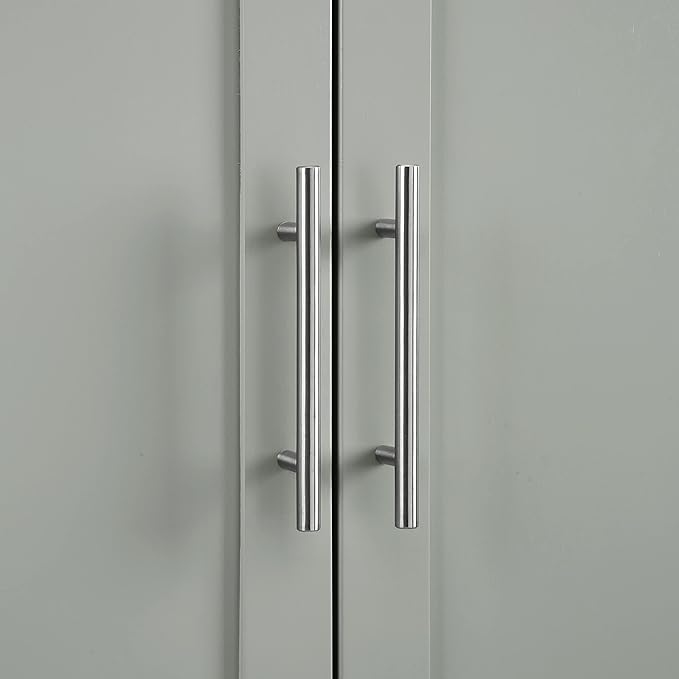 Crosley Furniture Savannah Tall Pantry Storage Cabinet with Shelves, Kitchen, Dining, or Laundry Room, Gray