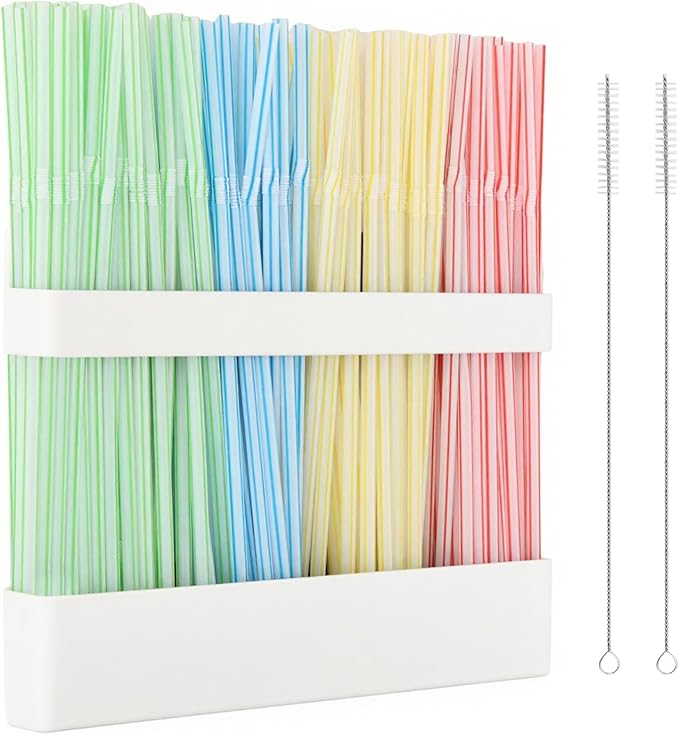 Magnetic Straw Holder – Detachable, Fits All Straws, Prevents Water Buildup (Cabinet/Fridge Use), Sticks to Metal Surfaces – Dividers for No Mess, Dry Straw Storage (White, Large)