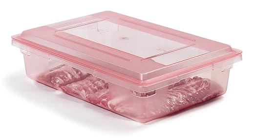 Carlisle FoodService Products CFS 10627C05 StorPlus Color-Coded Food Box Storage Container Lid Only, 26" x 18", Red (Pack of 6)