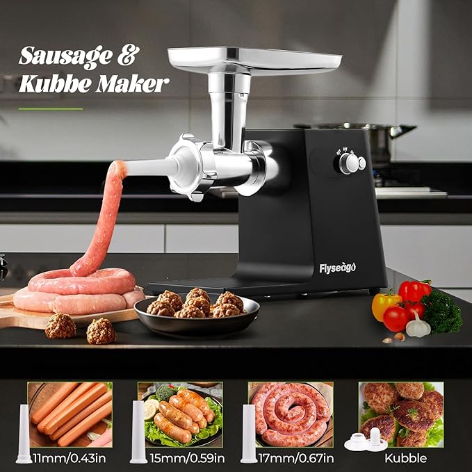 Commercial Meat Grinder Electric 3600w Heavy Duty Meat Grinders and Sausage Stuffers, Kubbe Kit for Household Use & Commercial