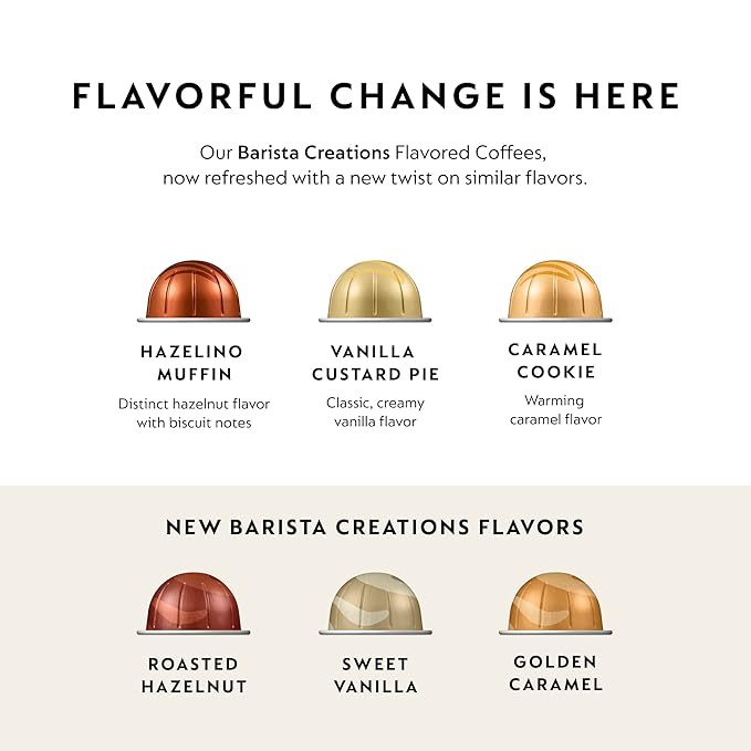 Nespresso Capsules Vertuo, Golden Caramel, Medium Roast Coffee, 30 Count Coffee Pods, Brews 7.8oz.