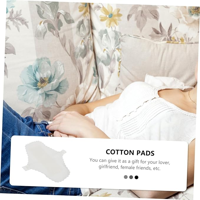 Yardwe 3Pcs Reusable Cotton Menstrual Pads Lace Edge Breathable Washable Sanitary Towels for Women with Button Snap to Prevent Leakage Soft and Thin Period Pads