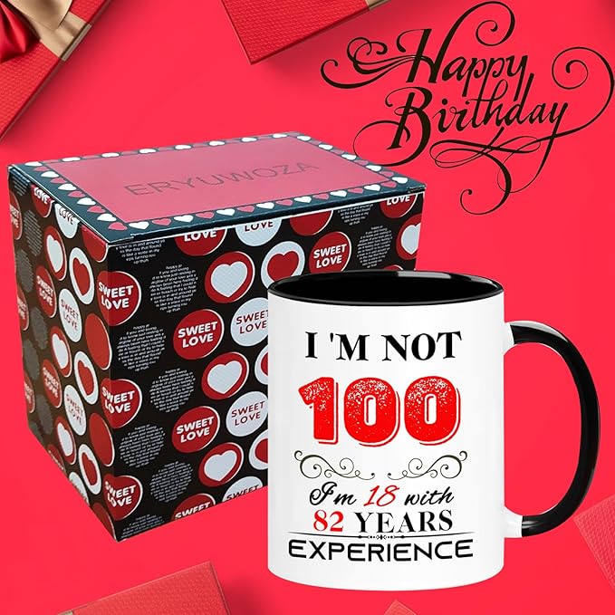 1925 100th Birthday Mug for Women Men, Turning 100 Year Old Birthday Gifts for Mom, Dad, Grandma, Grandpa, Wife, Husband, Uncle, Aunt, Sister, Best Friends, Coworkers, Her, Him, 11oz Coffee Cup