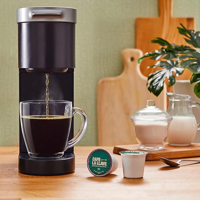 Cafe La Llave 72 Count Dark Roast Coffee Pods, Espresso Style, Compatible with Keurig Brewers, Single Serve Rich Bold Flavor
