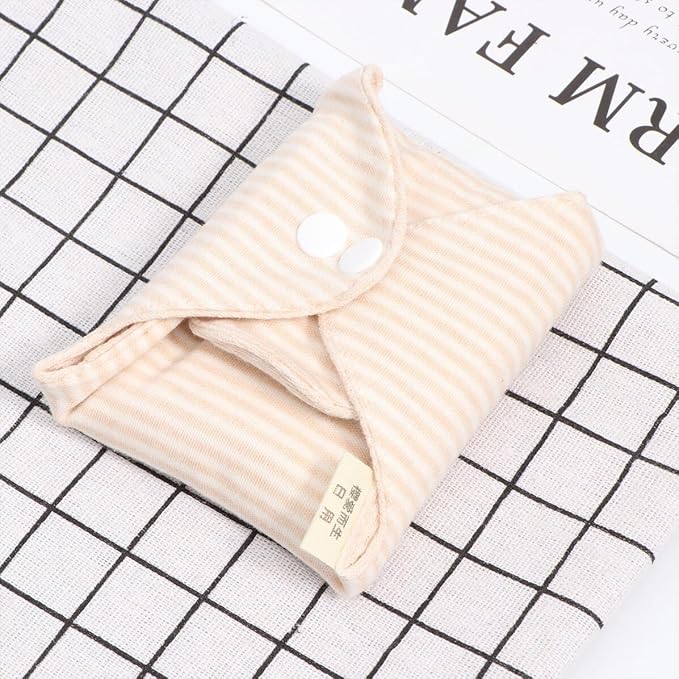 2pcs Reusable Washable Menstrual Pads Organic Cotton Panty Liners Strong Absorbent Breathable Sanitary Towels for Women Period and Postpartum Use Foldable Travel-Friendly