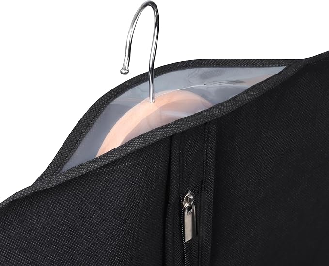 Univivi 60 Inch Lightweight Long Garment Bag for Hanging Clothes, Breathable Full Zipper Gown Dress Cover Bag with Clear Window and ID Card Holder for Suits, Long Dress, Coats -10 Pack